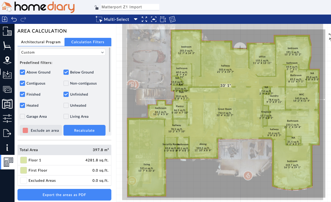 floor plan made from a matterport and 360 camera