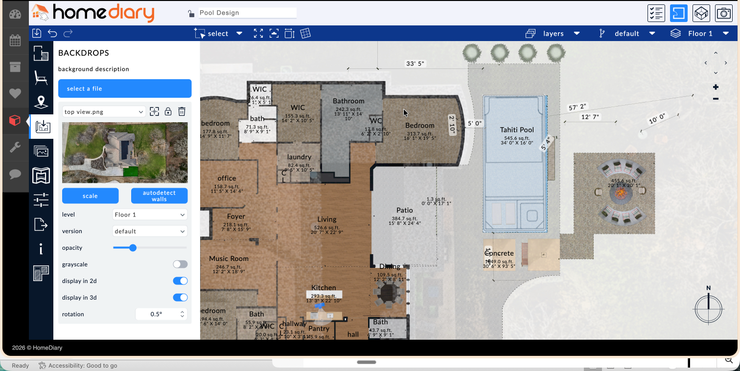 image of using Homediary for a pool installation