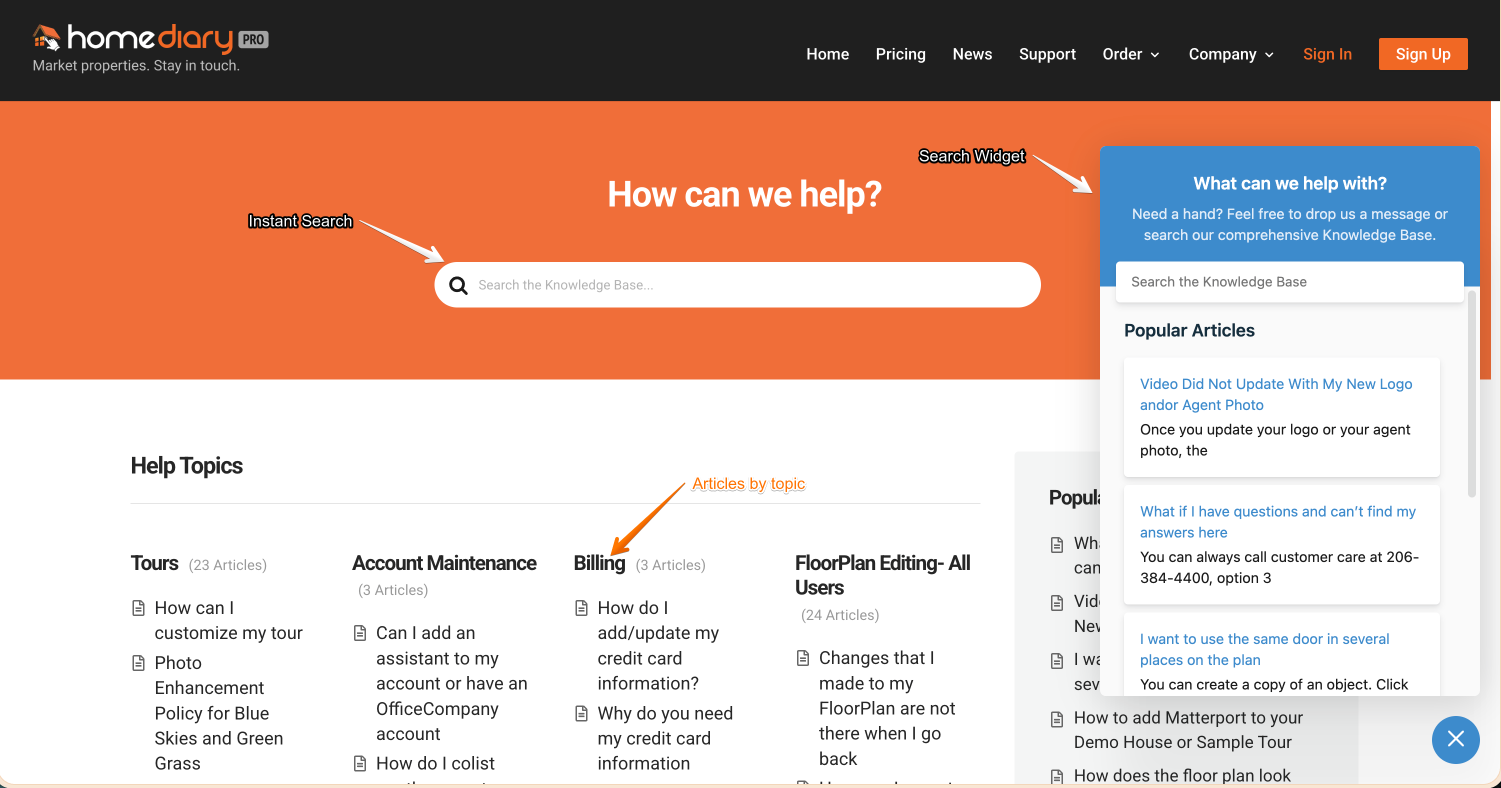 Knowledge Base - HomeDiary PRO